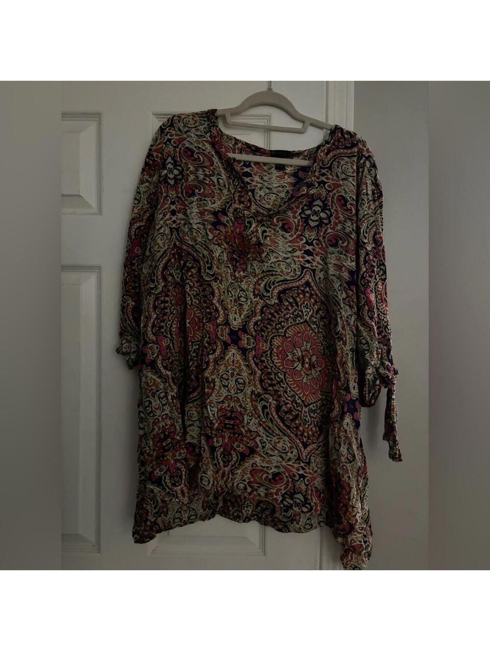 New Directions Multicolor Paisley Tunic